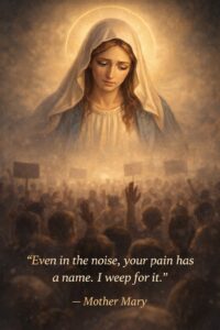 mother mary crying for cruelty caused by president trump